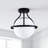 11.2" W 1-Light Frosted Glass Sphere Semi Flush Mount -137798846