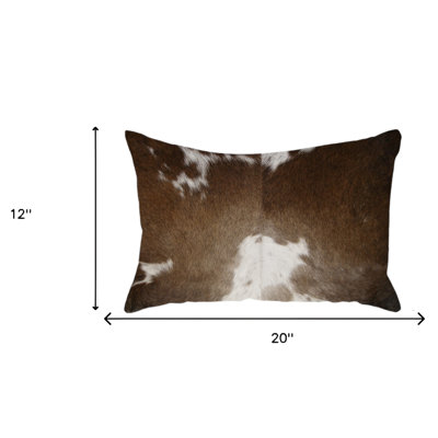 Colvard 12" X 20" Chocolate Cowhide Throw Pillow