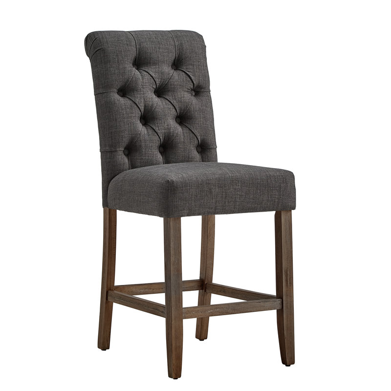 Tabouret Alsadig, Gris foncé, Tabouret de comptoir (siège d'une hauteur de 25 p, Brun