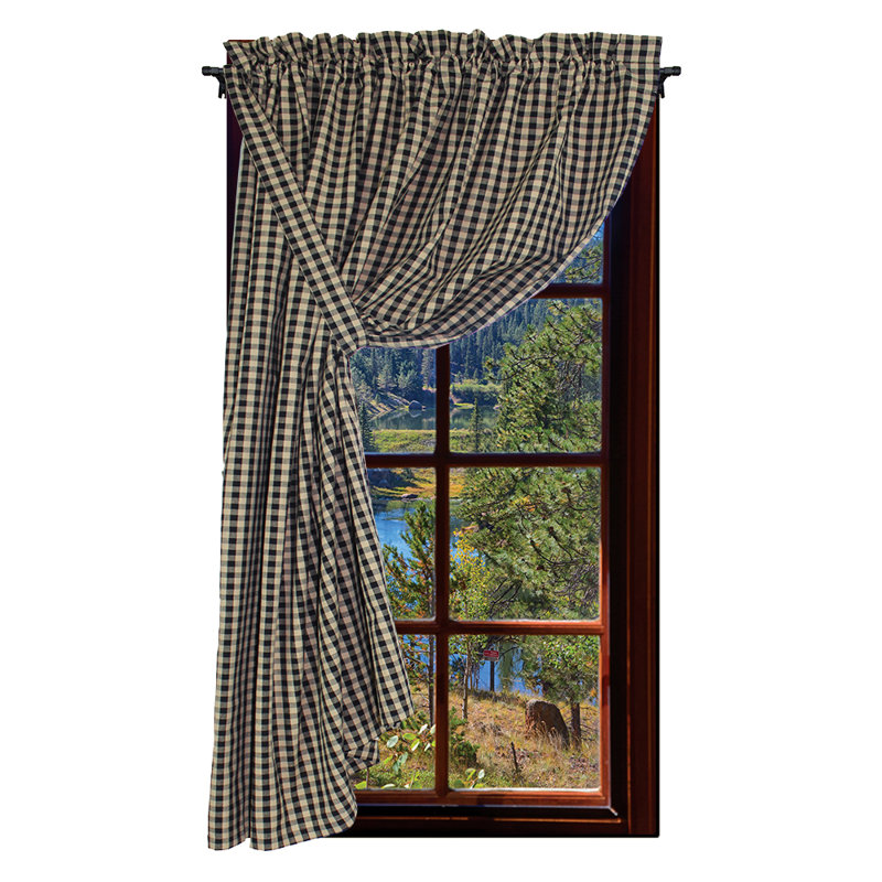 Rideau simple obscurcissant en coton Aaftab, Noir