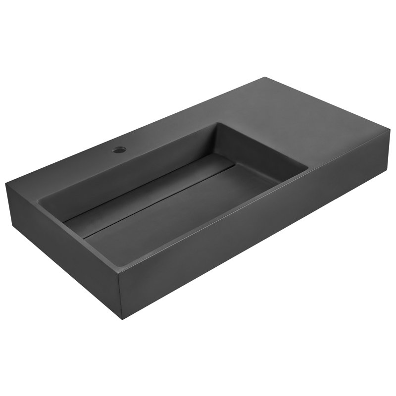Wall Hung Basin CUSCO, Black, 900cm H x 480cm W x 130cm D