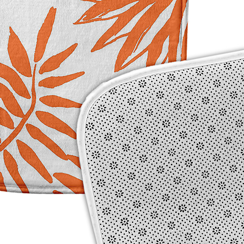 Tapis de bain Mango Pineapple Leaves, L 21 po x L 34 po, Orange