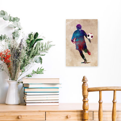 Vibrant Soccer Player Contemporary Wall Art