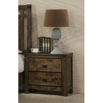 Two-Drawer Nightstand, Bedroom Wooden End Table