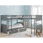 Lit superposé simple en bois massif avec lit mezzanine et deux tiroirs -122277355