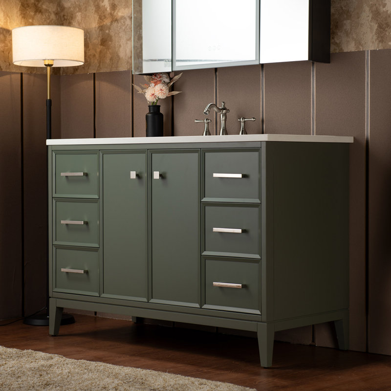 Lyon WOODBRIDGE Bathroom Vanity – Sink with Engineered Stone Top, Pre-drilled for Widespread Faucets, Solid Wood Frame & Drawers, Fully Assembled and Ready for Installation