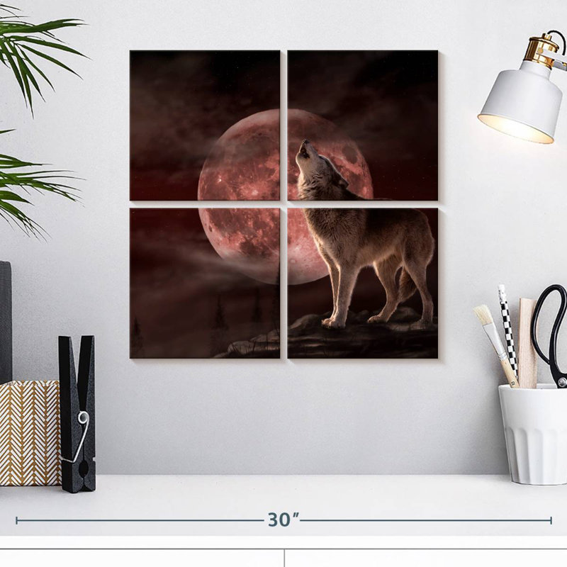 Brampt Wolf Moon Howling, 18" H x 18" W