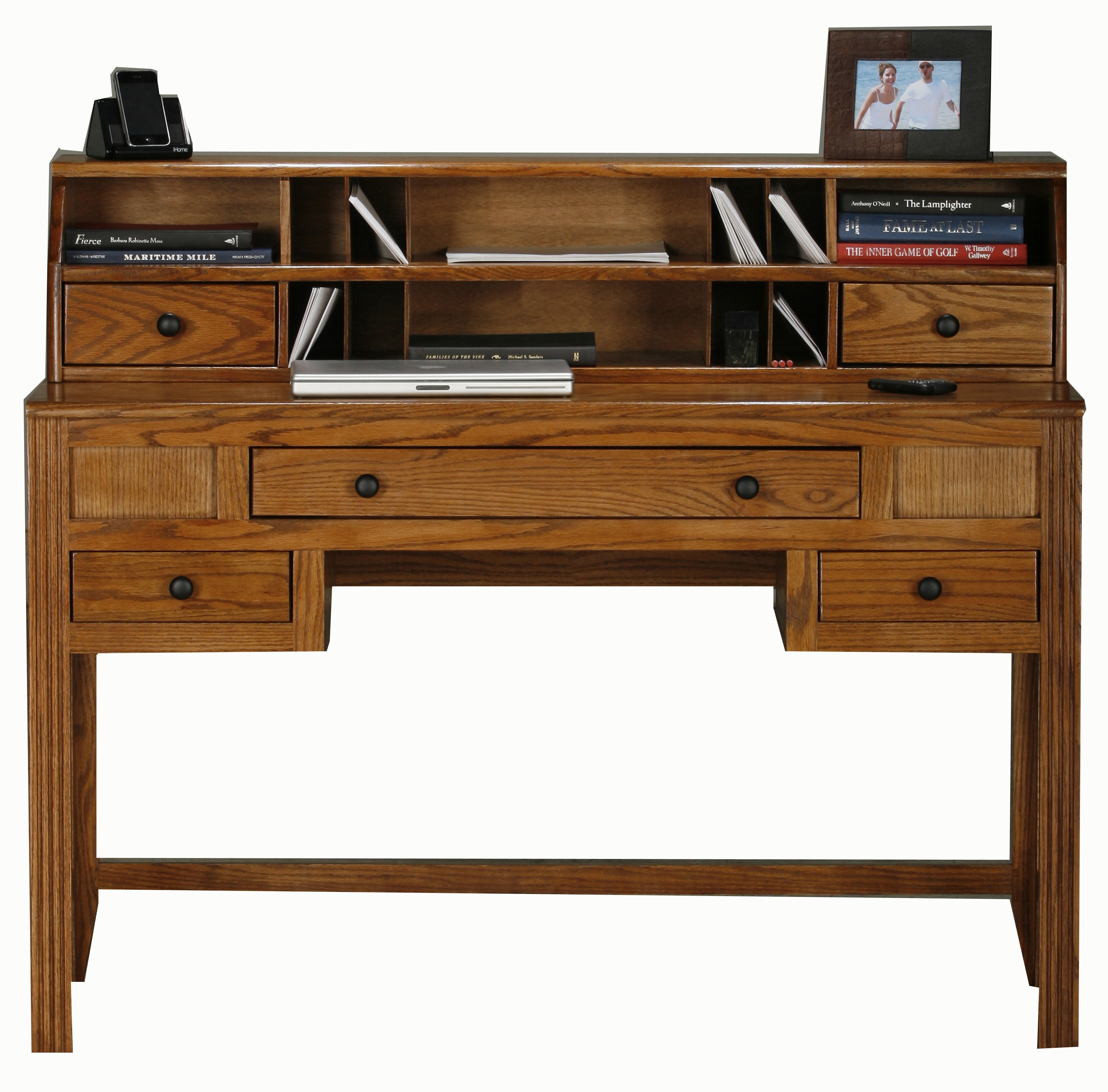 Solid wood writing desk with hutch discount