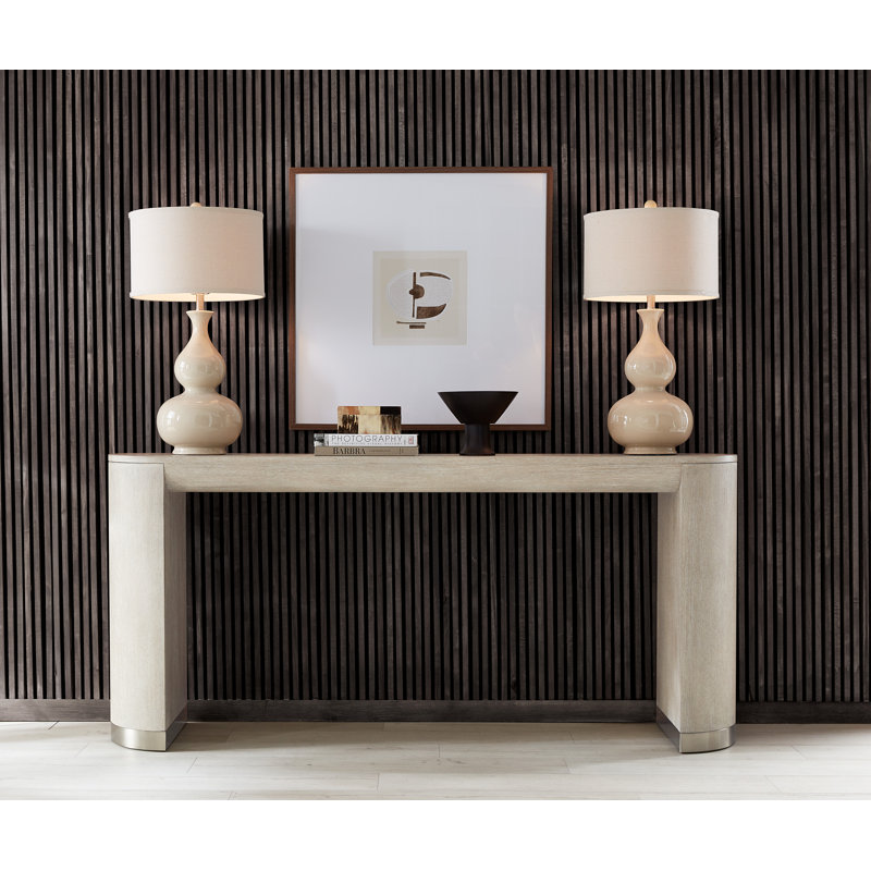Modern Mood 76 in. Solid Wood Console Table, Light Diamond