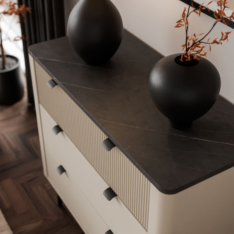 90cm Sideboard, cashmere / grey stone