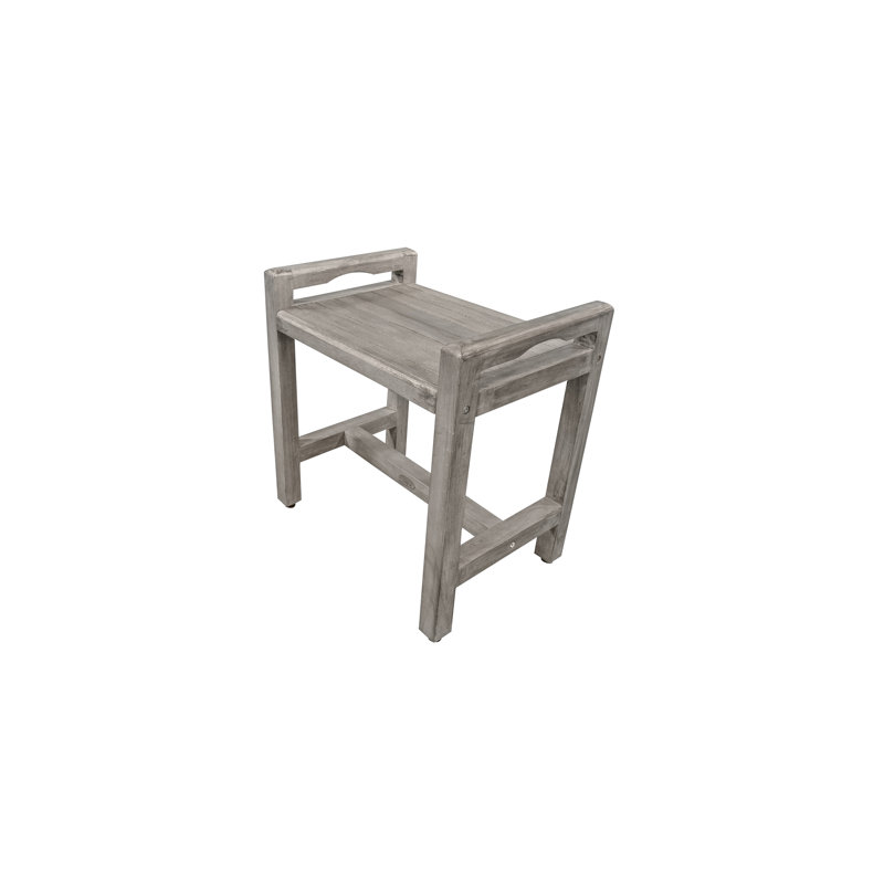 Antique Grey Teak Shower Bench with LiftAide Arms
