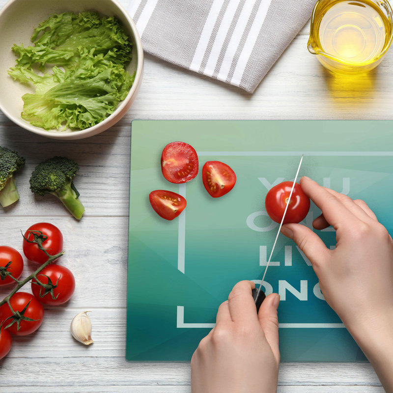 Ambesonne YOLO Cutting Board Large Size Typographic Message Design Multicolor