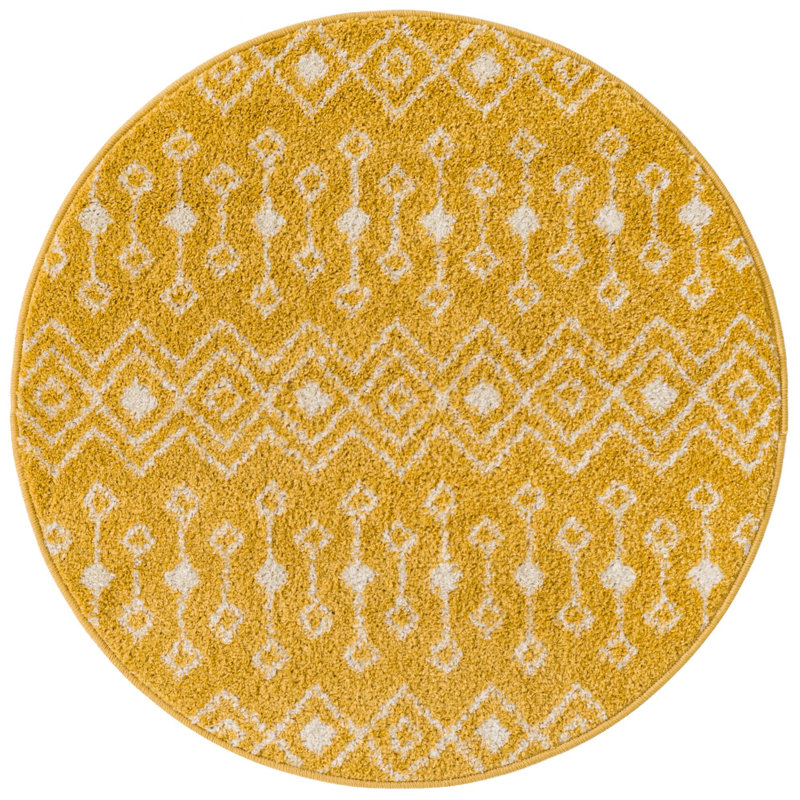 Geometric Indoor Rug, Round 3'