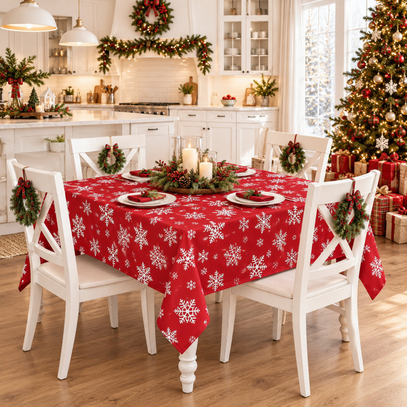 Nappe Holiday Christmas, 60"*84", Rouge