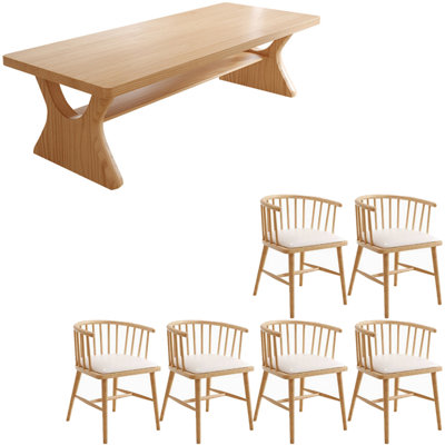 Modern simple solid wood rectangular table set