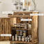Buffet avec comptoir en bois massif - Armoire de rangement brun rustique moderne. 2 tiroirs, portes, tablette réglable. Pour l'entrée, la cuisine. Comptoir de cuisine l 26,75 po x P 15,75 po. H 33,5 po.