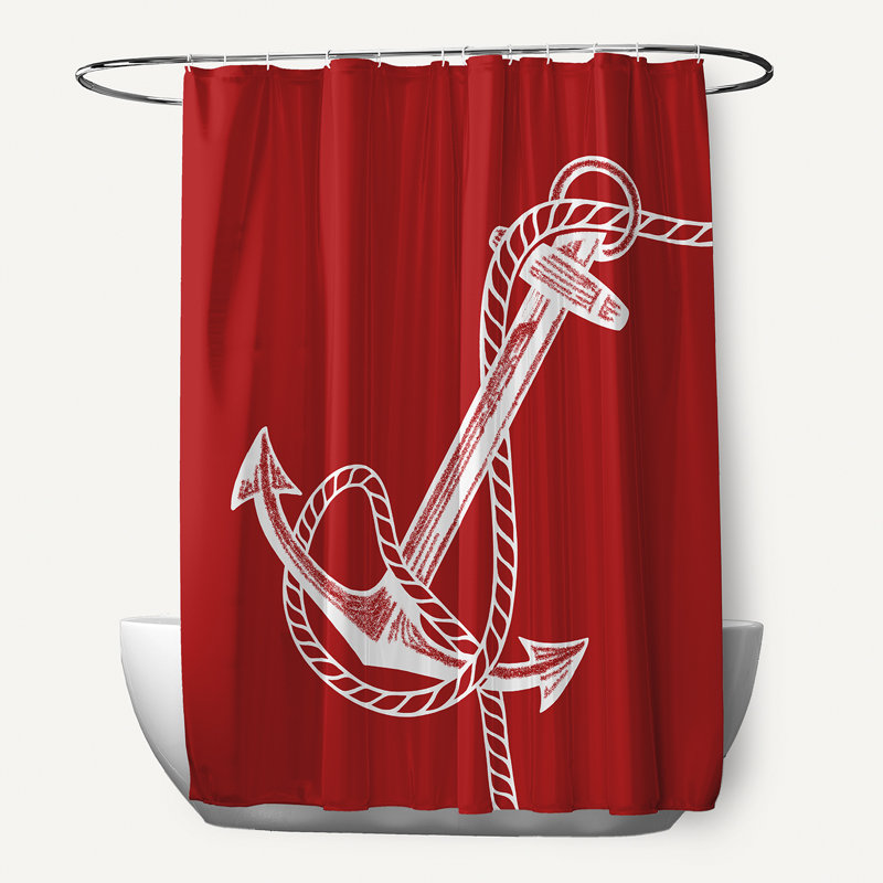 Rideau de douche Anchored, Rouge