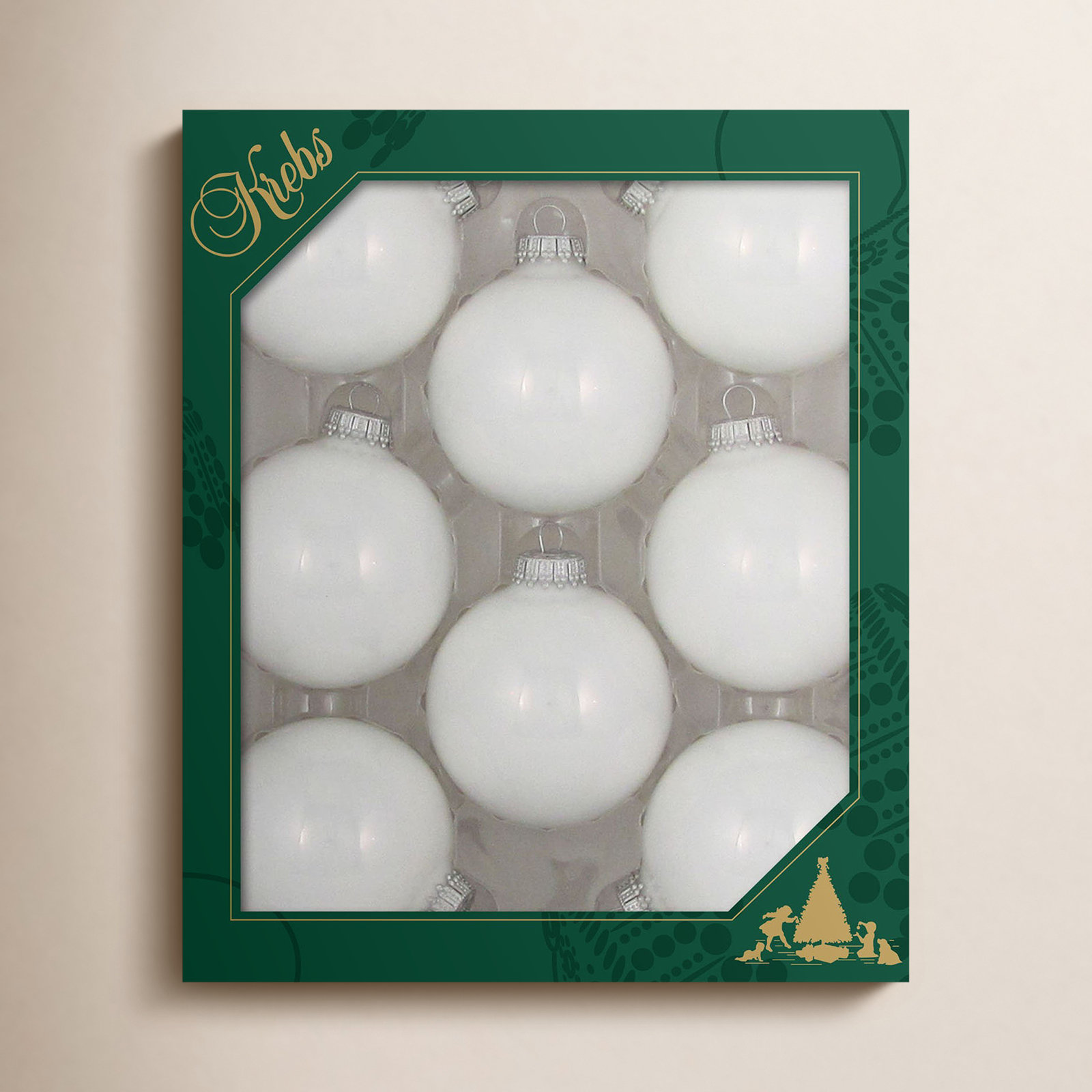 3" Handmade Glass Bauble, Porcelain White