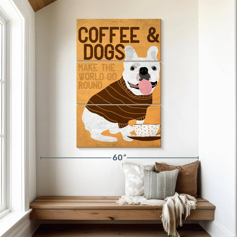 Coffee And Dogs French Bulldog, H 50 po x l 32 po