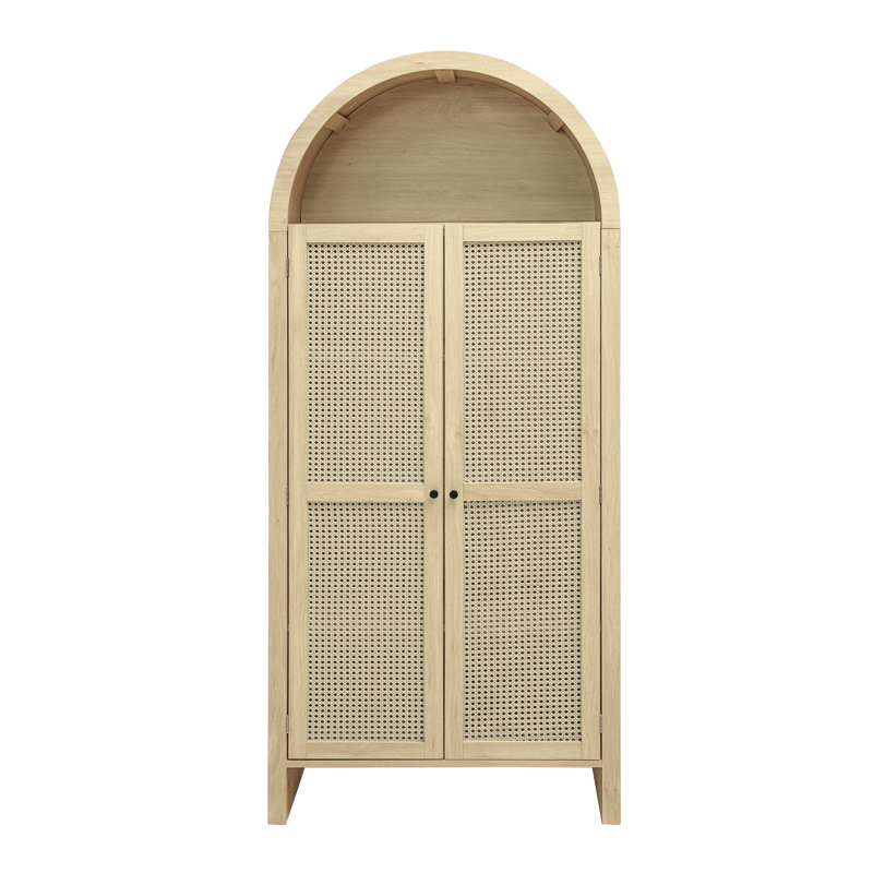 Grande armoire arquée de 70,28 po de hauteur, porte, 4 panneaux intérieurs, charnières en métal, capacité de charge de 33 lb pour le garde-manger de la salle à manger, 2 tablettes réglables, organisation de cuisine à charnières