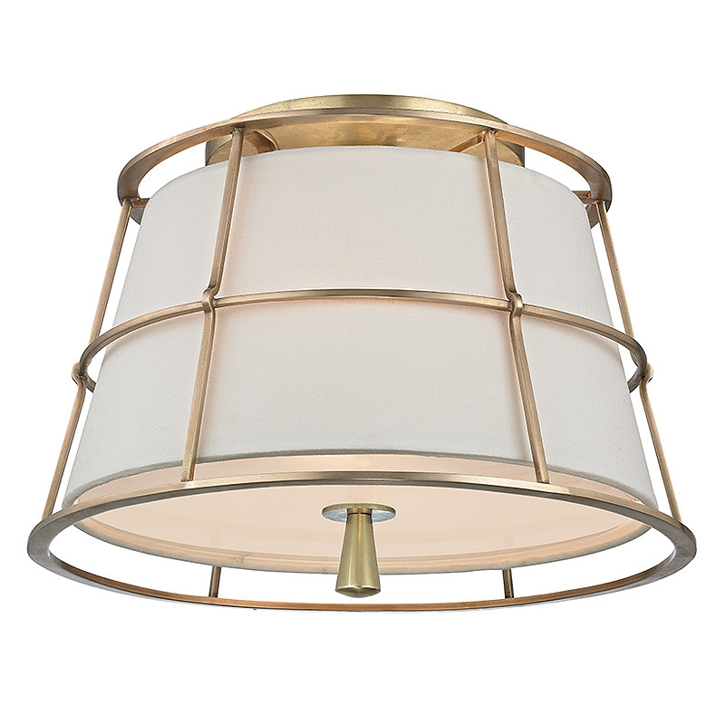 Plafonnier encastré 2 lumières 14,25 po Jace, Laiton vieilli
