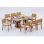 6 Seats 7 Pcs Grade-A Teak Wood Dining Set: Warwick Console Folding Rectangle Table And 6 Travota Stacking Arm Chairs #11TV1506-1730079683