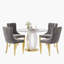 Ensemble de table de salle à manger haute brillance ronde avec 4 chaises de salle à manger en velours-1212418343-1212418336