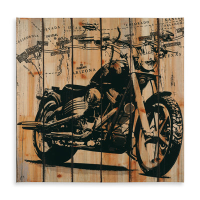Motorcycle Wood Background Tablecloth - Indoor/Outdoor Decor
