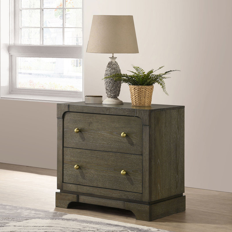 2-Drawer Nightstand Bedside Table