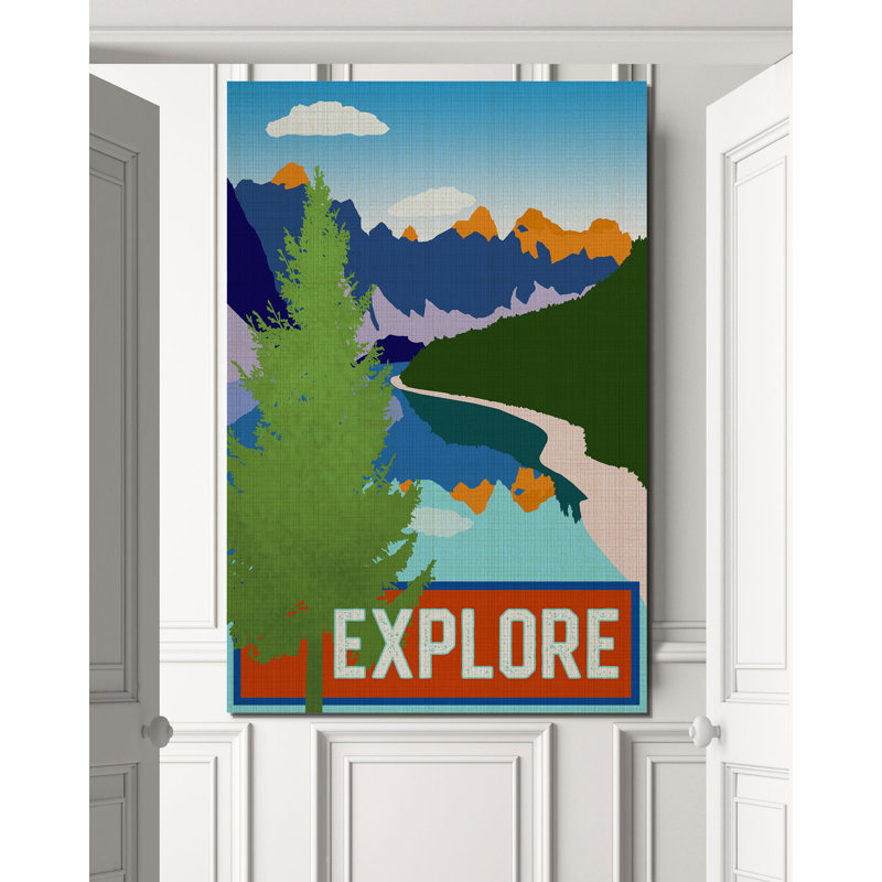 Impression «Explore», H 27 po x l 18 po x 1,5 po, Toile tendue