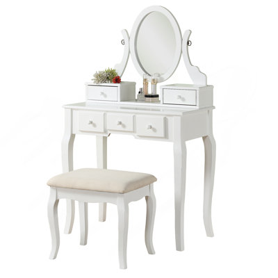 Ashley Wood Make-Up Vanity Table And Stool Set