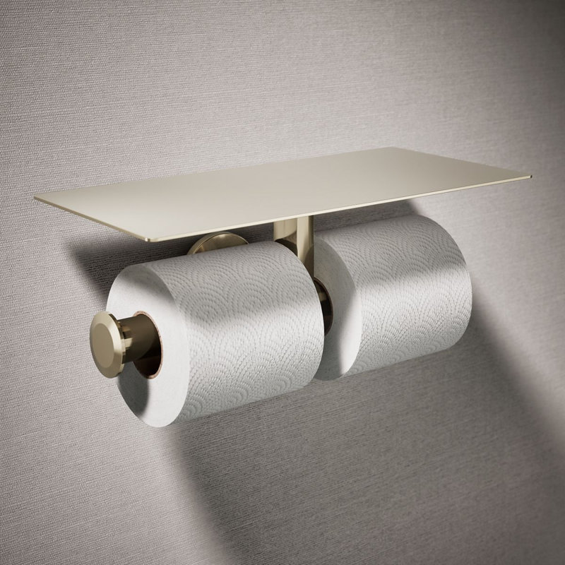 Components™ Covered Double Toilet Tissue Holder, Gold