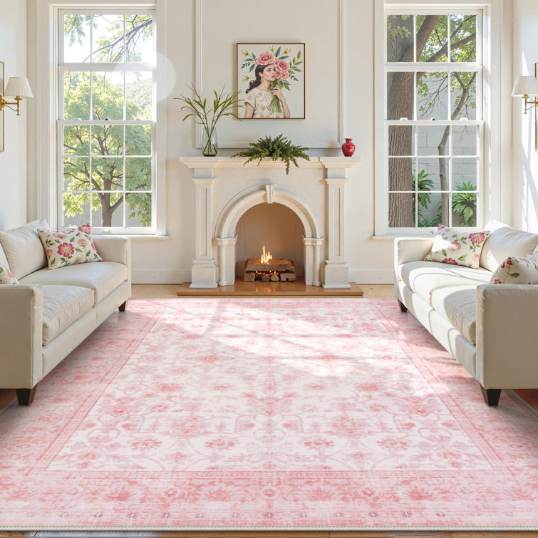 Grand Persian Bloom Plush Area Rug – Elegant Floral Accent with Non-Slip Base