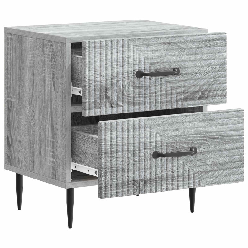43cm W Manufactured Wood Bedside Table, Grey Sonoma