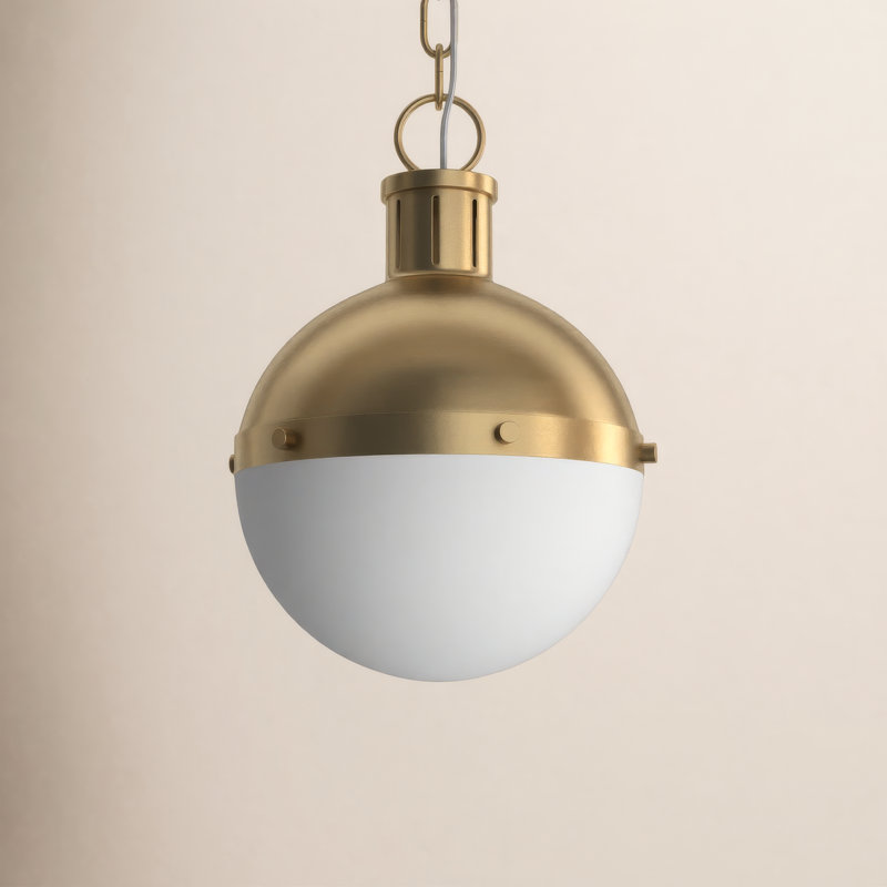 Geoffrey 1-Light Globe Pendant with Steel Fixture, No , Satin Bronze, 18" H x 13.25" W x 13.25" D