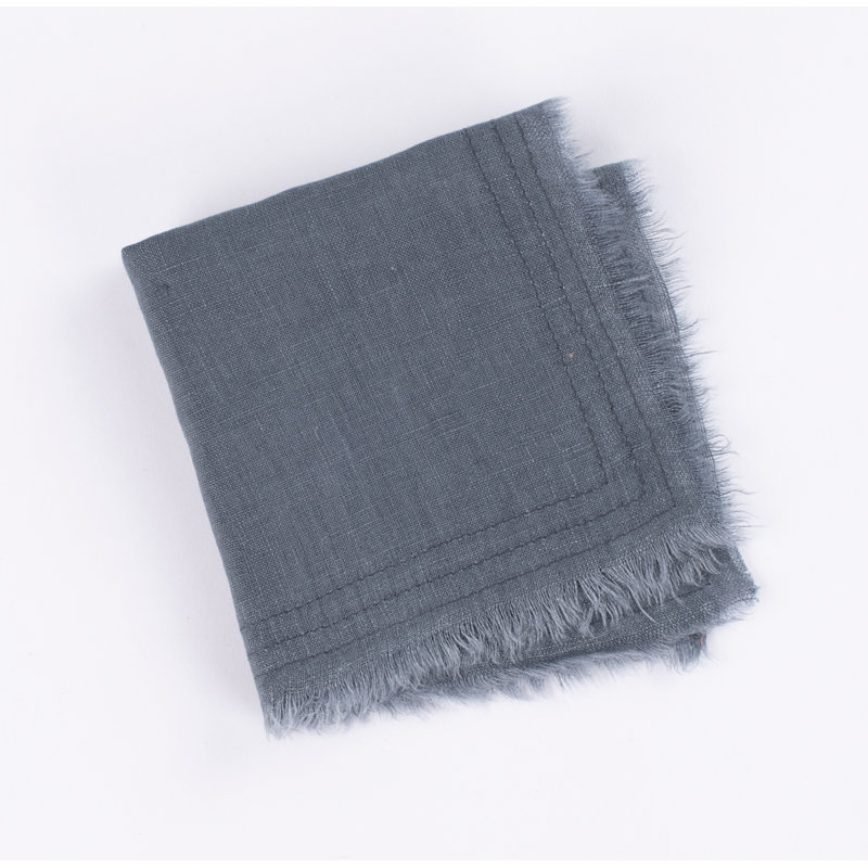 Lirida Brighton Linen Cocktail Napkins, Steel Blue
