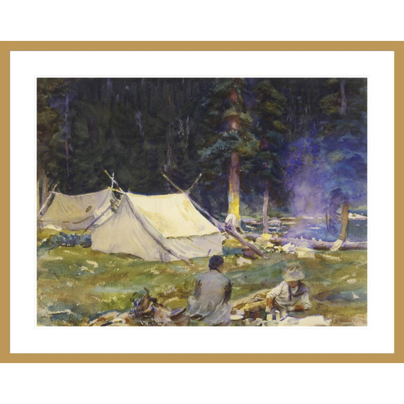 «Camping Near Lake O'Hara» par John Singer Sargent - impression giclée encadrée, H 33,05 po x l 41,5 po