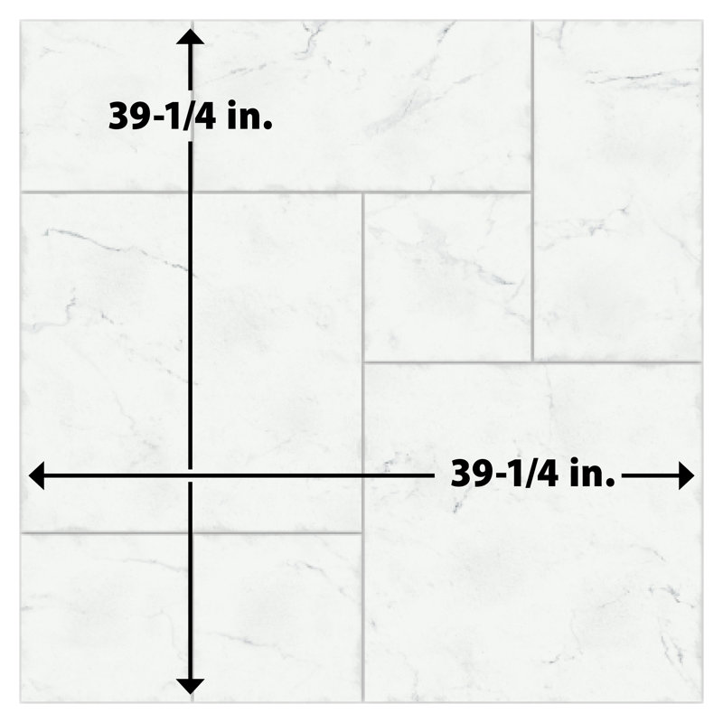 Timeless Calacatta Modular Kit 39" x 39" Porcelain Marble Look Wall & Floor Tile