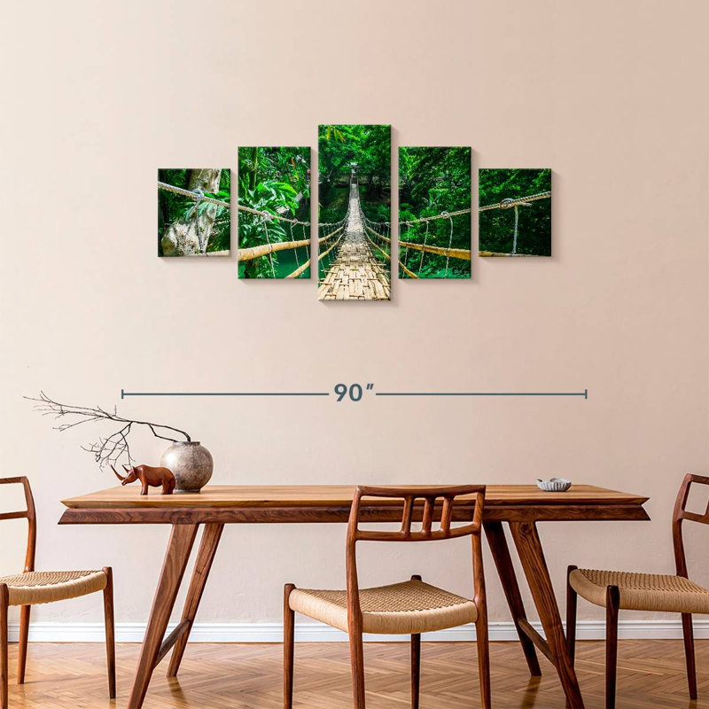Bamboo Suspension Bridge, 34" H x 74" W