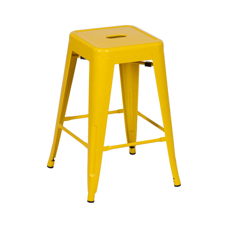 Andreyah Counter Stool with Metal Frame, Yellow