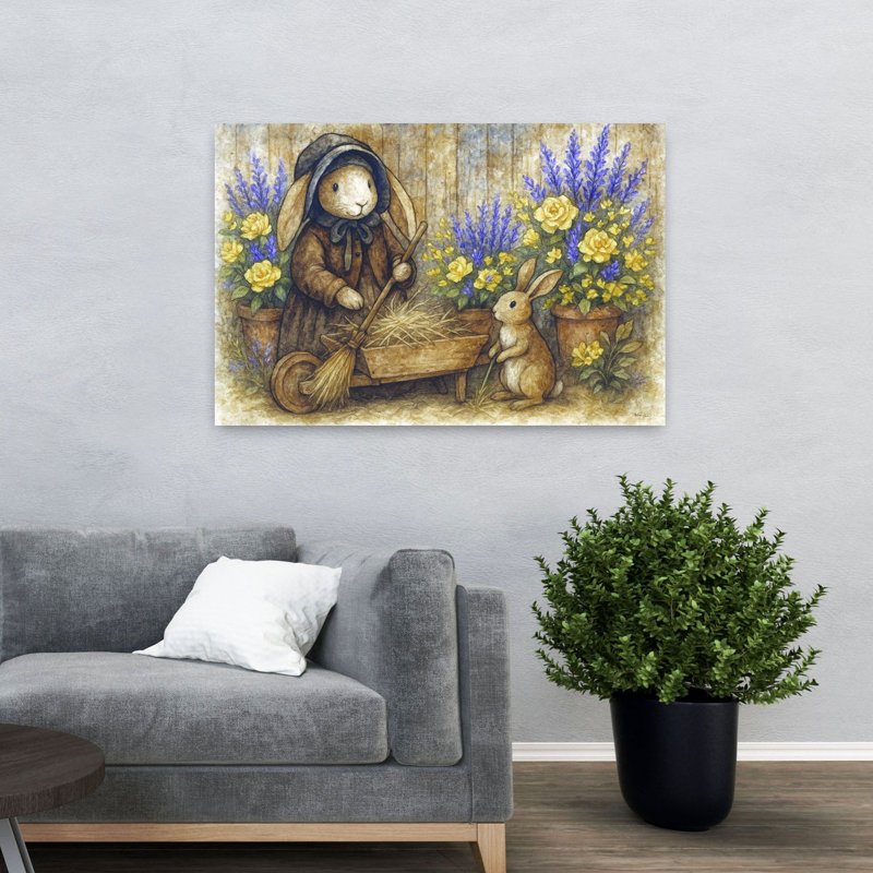 Art mural contemporain et romantique, H 32 po x l 48 po