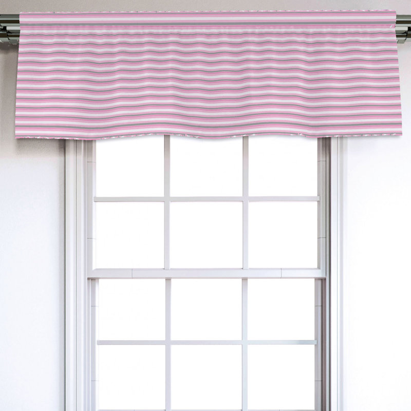 Sateen Striped Ruffled Window Valance