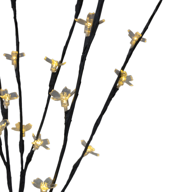 Branches d'arbres artificiels pré-éclairées 2,5 pi - lumières DEL, Blanc chaud, 72