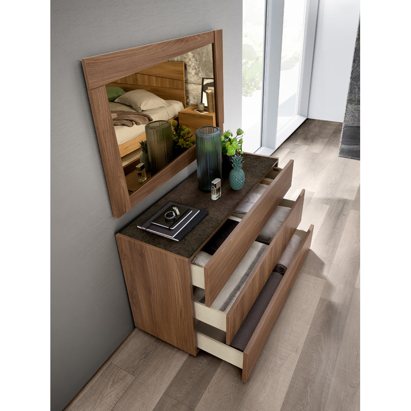 Commode 3 tiroirs avec miroir Rumsey