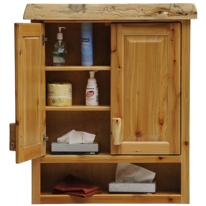 Fireside Lodge Cedar Log Toilet Topper Cabinet - Natural