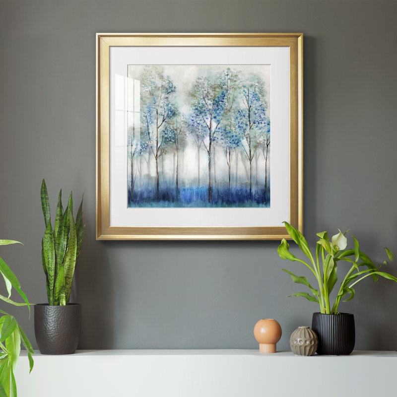 Forêt de rêve - peinture encadrée, H 17,5 po x l 17,5 po x P 1,5 po, Cadre doré