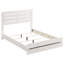 Grand lit à panneau en bois avec placage de papier 3D - Tête de lit à lattes blanc côtier pour chambre à coucher avec style-415202557