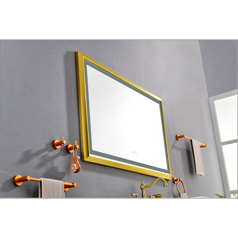Miroir de salle de bain à DEL avec structure en aluminium