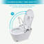 Toilette intelligente avec bidet intégré, ouverture et fermeture automatiques, siège chauffant allongé, capteur de pied encastré, affichage DEL, lavage à l'eau chaude, sécheuse, veilleuse