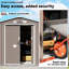 Metal Garden Tool Shed With Sloped Roof 6.7' L X 3.8' W 6.1' H Spacious For Storage Gray Secure Home Organization